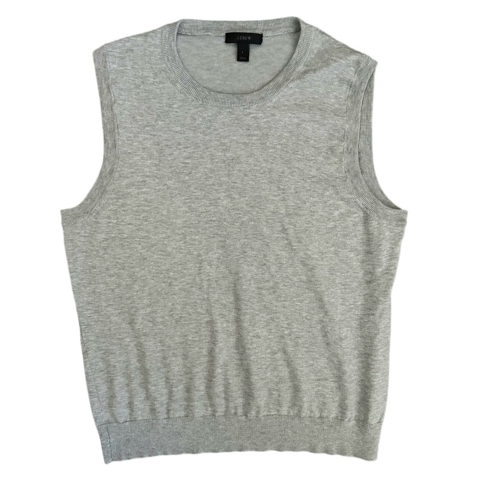 J Crew Cotton Gray Sweater Vest Women’s Large